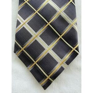 Vintage Alexander Julian American Modern Silk Tie Navy/Gold 90s Preppy Academia